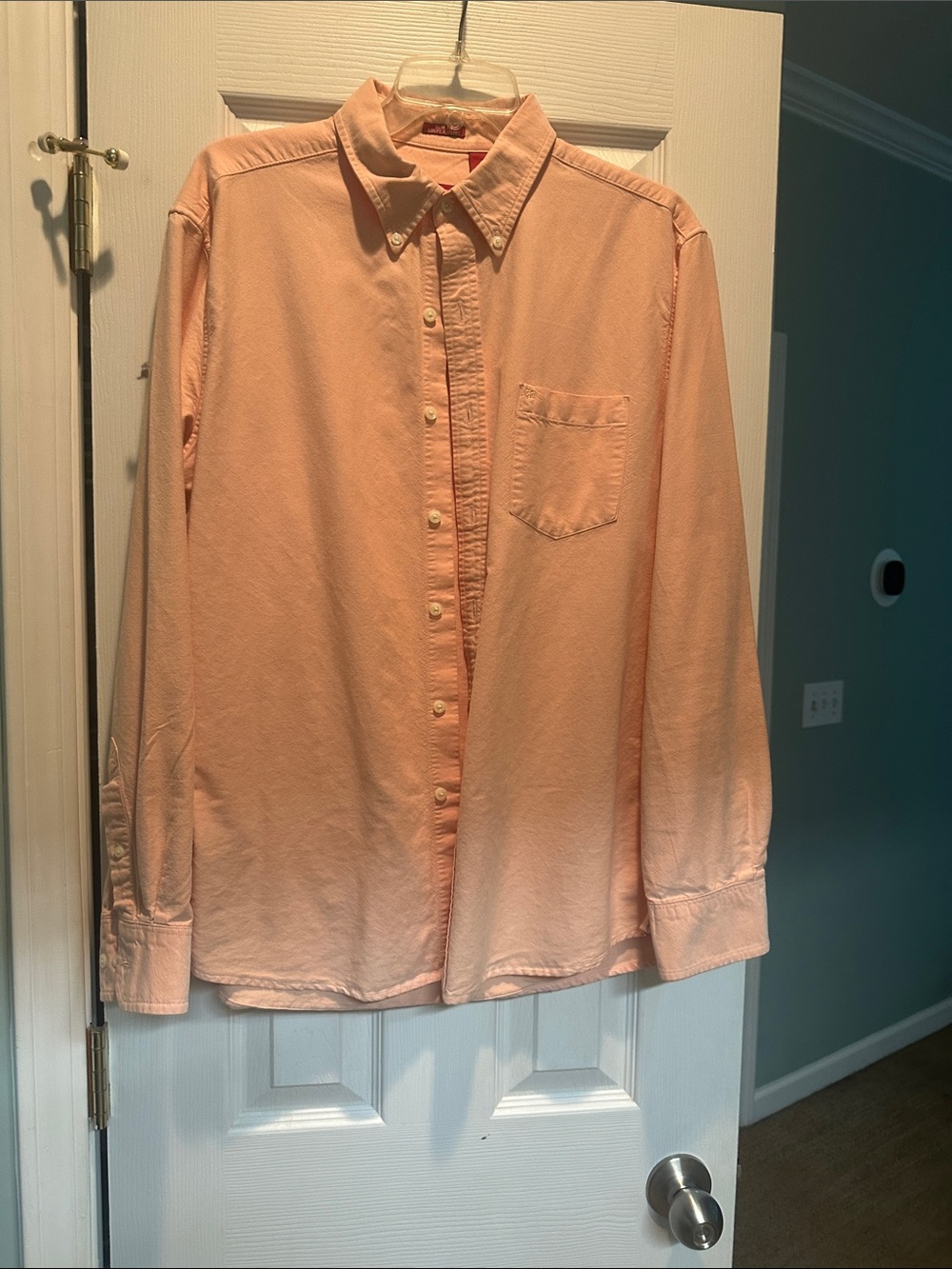 Izod Peach Button-Down Casual Shirt